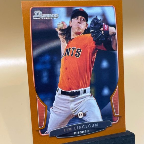 2013 Bowman Tim Lincecum Orange Serial 240/250 Giants Baseball Card #35 - Picture 3 of 6